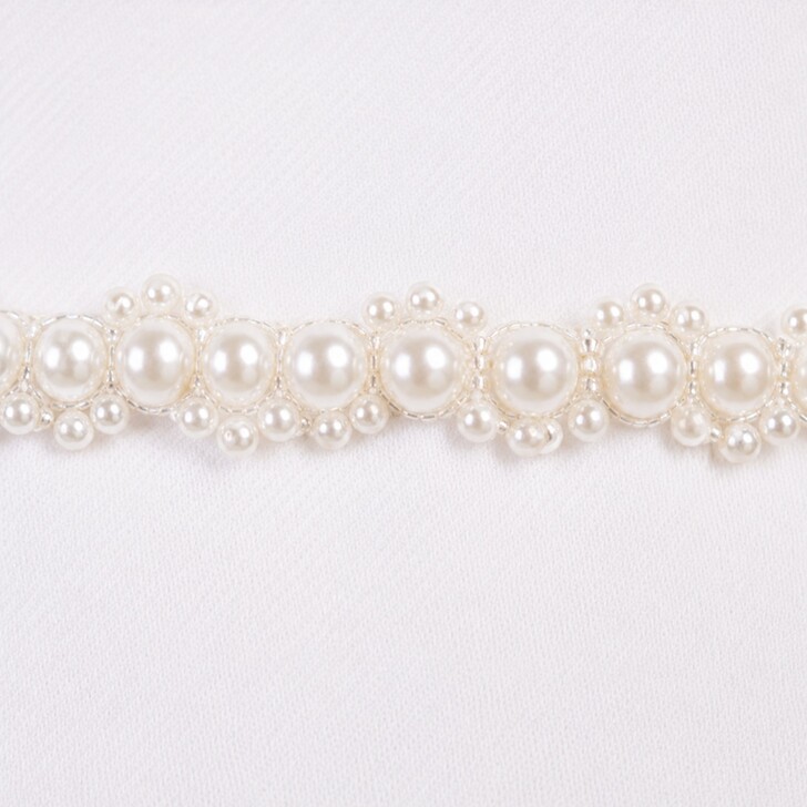 Perfect Bridal Delicate Silver & Pearl Beaded Bridal Belt